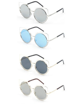 Women Round Cat Eye Fashion Sunglasses