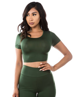 2PC SET CROP TOP WITH BICYCLE PANT