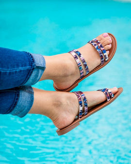 Strappy Aztec print sandal