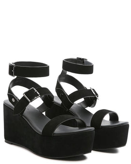 RAG&CO PORTIA LEATHER WEDGE SANDAL
