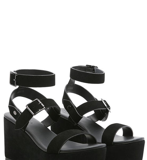 RAG&CO PORTIA LEATHER WEDGE SANDAL