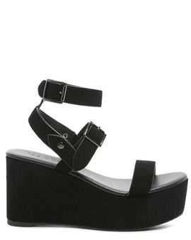 RAG&CO PORTIA LEATHER WEDGE SANDAL