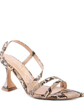 CHERRY TART Snake Print Spool Heel Sandals