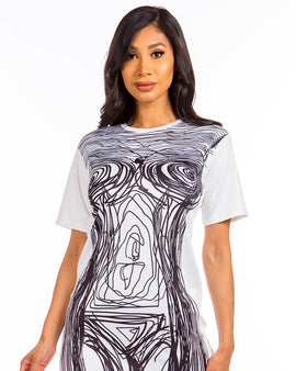 SEXY GRAPHIC T-SHIRT DRESS