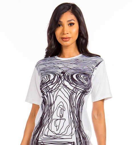 SEXY GRAPHIC T-SHIRT DRESS