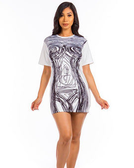 SEXY GRAPHIC T-SHIRT DRESS