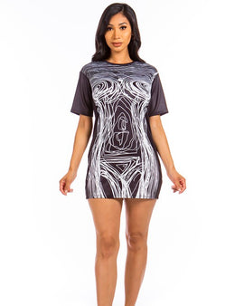 SEXY GRAPHIC T-SHIRT DRESS