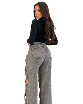 WOMEN FASHION STYLE DENIM PANTS