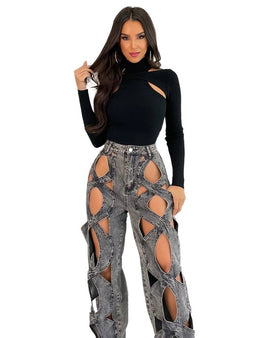 WOMEN FASHION STYLE DENIM PANTS