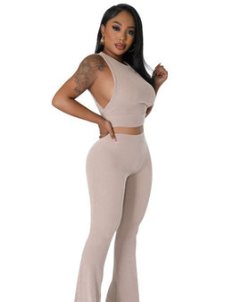 FASHION WOMEN TWO PIECE PANTS SET