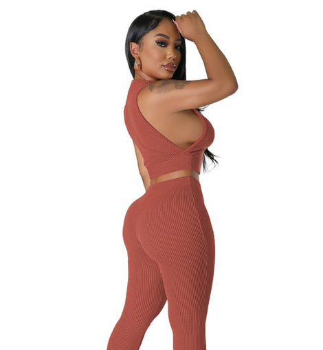 FASHION WOMEN TWO PIECE PANTS SET