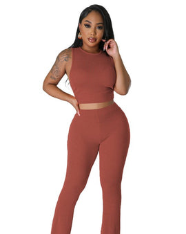 FASHION WOMEN TWO PIECE PANTS SET