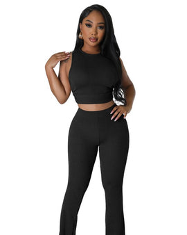 FASHION WOMEN TWO PIECE PANTS SET