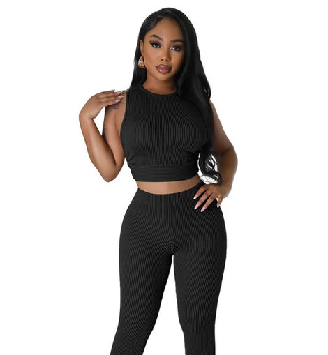FASHION WOMEN TWO PIECE PANTS SET