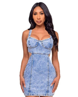 WOMEN FASHION DENIM DRESS