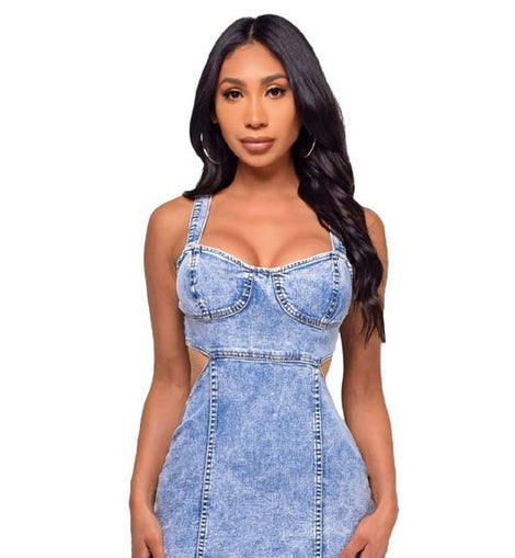 WOMEN FASHION DENIM DRESS
