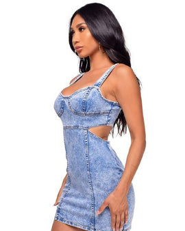 WOMEN FASHION DENIM DRESS