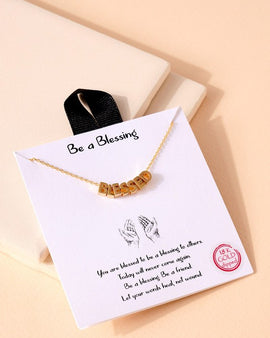 Blessed Letters Charm Gold Dip Necklace