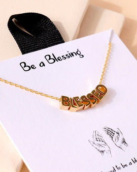 Blessed Letters Charm Gold Dip Necklace