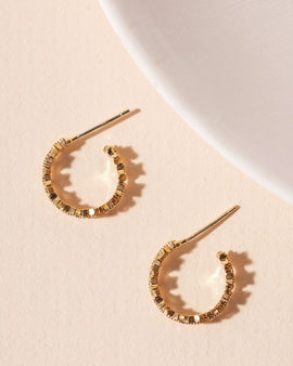 Stars CZ Huggie Hoop Earrings