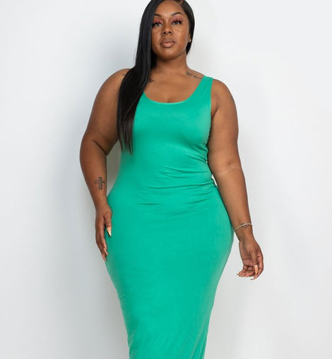 Plus Size Sleeveless Basic Maxi Dress