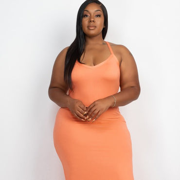Plus Size Racer Back Maxi Dress