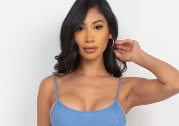 Ribbed Cami sexy bodycon sleeveless Bodysuit