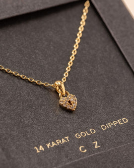 Mini Heart Lock Charm Necklace