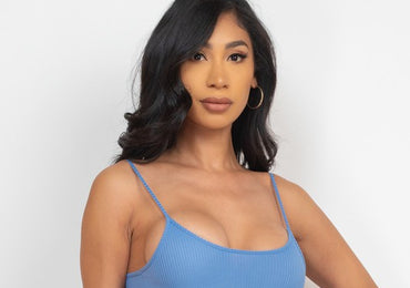Ribbed Cami sexy bodycon sleeveless Bodysuit