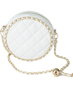 ROUND QUILTED CROSSBODY BAG