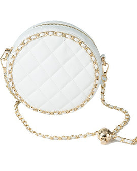 ROUND QUILTED CROSSBODY BAG