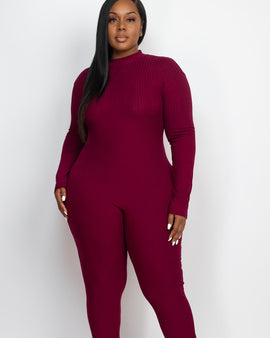 Plus Size Mock Neck Jumpsuit