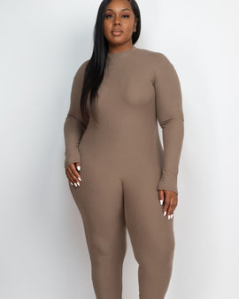 Plus Size Mock Neck Jumpsuit