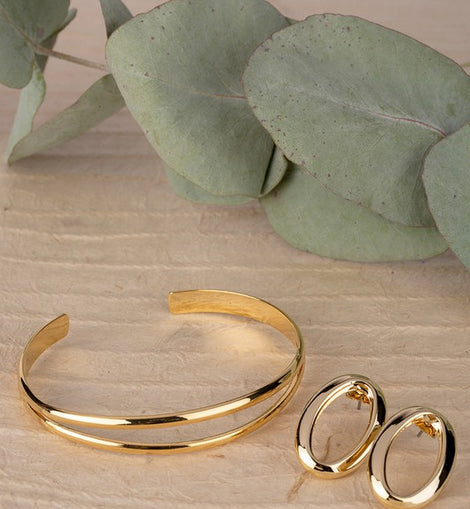 Oval ring and bracelet set